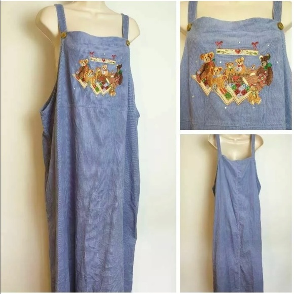 ❤️Quacker Factory Teddy Bear Embroidered Dress‼️ - Picture 1 of 5